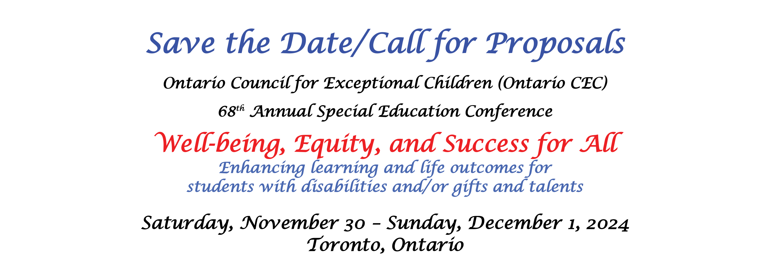 CEC Ontatio Save the Date Call for Proposals